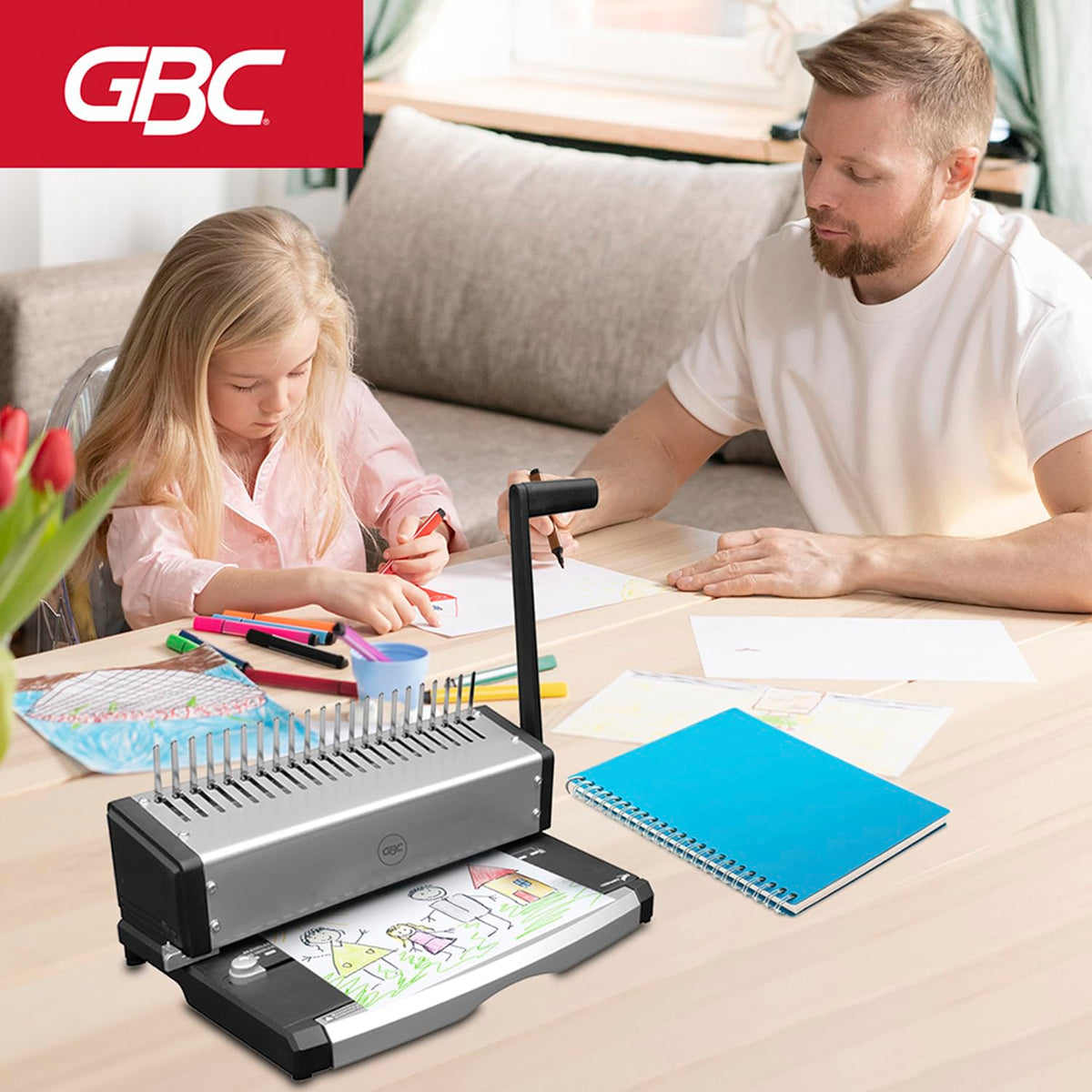 GBC Engargoladora Kombo Basic P/Arillo Plástico Cerlox. MX0016