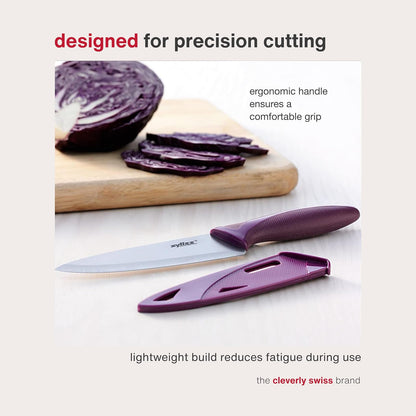 Zyliss - Cuchillos de cocina utilitarios con cubiertas de vaina, aptos para lavaplatos, cuchillos de cocina de acero inoxidable, perfectos para cortar carne, verduras y frutas, cuchillo utilitario de