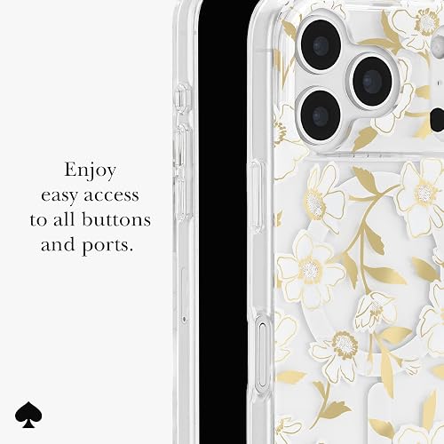 Kate Spade New York Funda iPhone 17 Pro | Diseño Floral Gemas Sunshine, 6.3 pulgadas, compatible MagSafe, protección caídas 12 pies