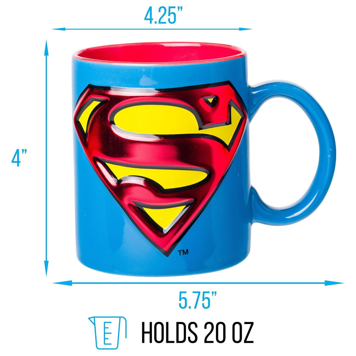 Silver Buffalo Superman Logo Icon - Taza de cerámica, 567 g | 0,59 litros