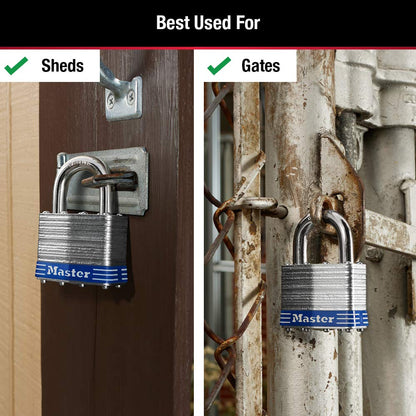 Master Lock 5T Juego de Candados Laminados de Ancho, 51 mm, 2 Piezas