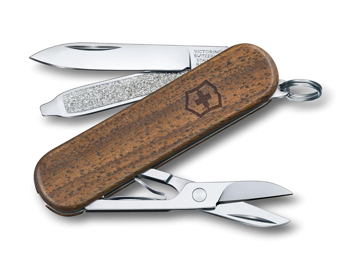 Victorinox V06221.63 Navaja Classic Wood de Madera, 58 Milímetros, 5 Usos, Pack of 1