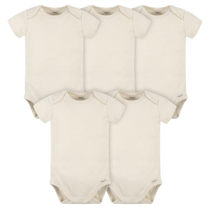 Gerber Mamelucos para Bebé Unisex, Paquete de 5, Algodón 180 g/m² - 0-3 Meses - Natural