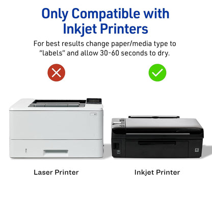 Avery Etiquetas de dirección imprimibles, tecnología Sure Feed, 1-1/3 x 4 pulgadas, transparente mate, calcomanía permanente, imprimible por inyección de tinta, 140 etiquetas de correo en blanco, gran