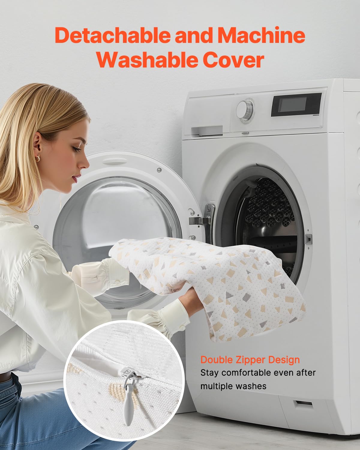 VEVOR - Almohadas de Embarazo para Dormir, Almohada de Maternidad Ajustable para Mujeres Embarazadas, Almohada Corporal Suave para Embarazo con Funda extraíble y Lavable para Soporte de Espalda
