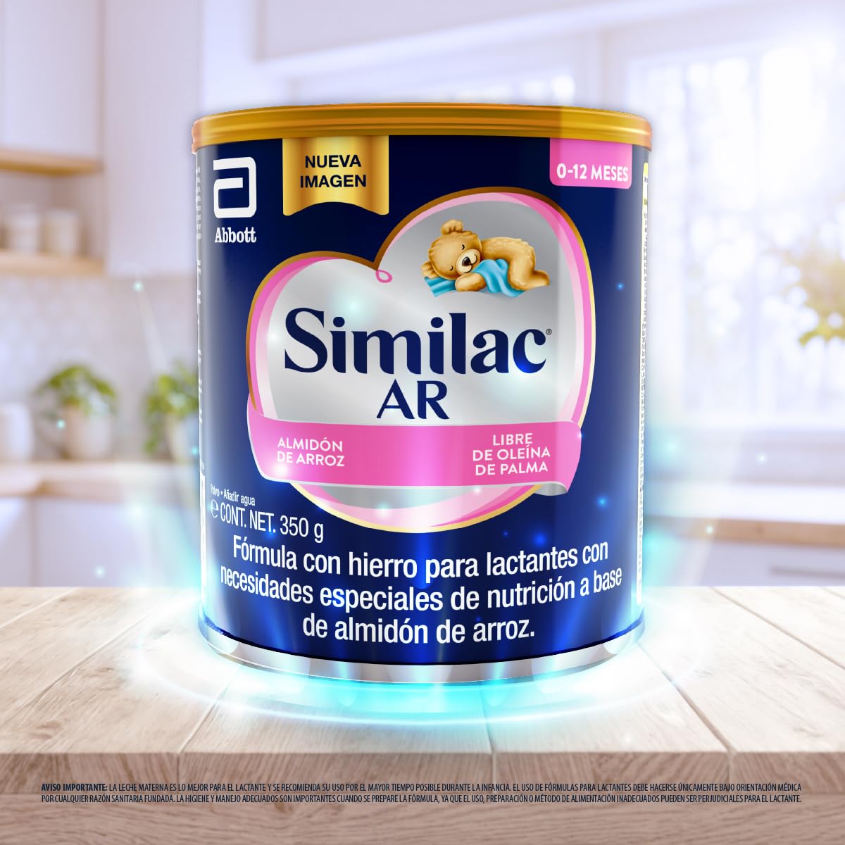 Similac AR Fórmula con Hierro a base de Almidón de Arroz 0 a 12 meses 350g | Fórmula para lactantes de 0 a 12 meses con necesidades especiales de nutrición, elaborada a base de almidón de arroz.