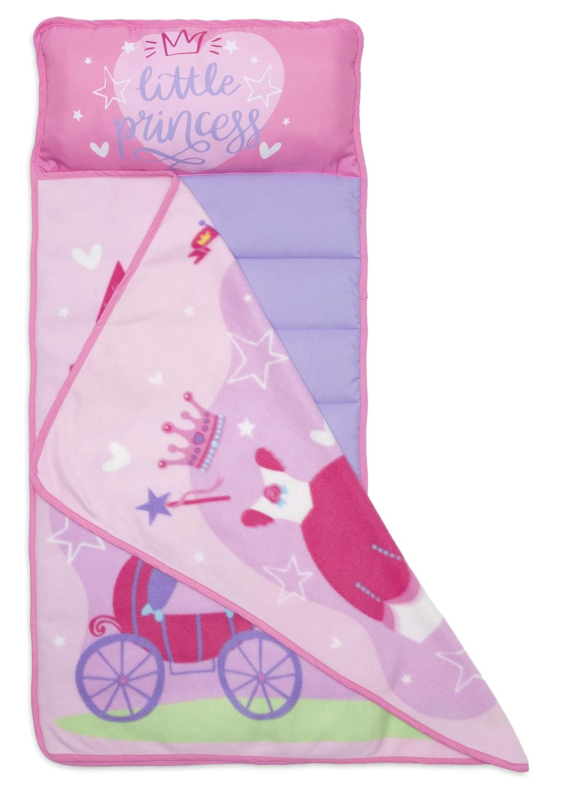 Baby Boom Funhouse Little Princess Kids - Juego de colchoneta para siesta con almohada y manta de forro polar, ideal para niñas que duermen durante la guardería, preescolar o jardín de infancia, se adapta a niños pequeños y niños pequeños, color rosa