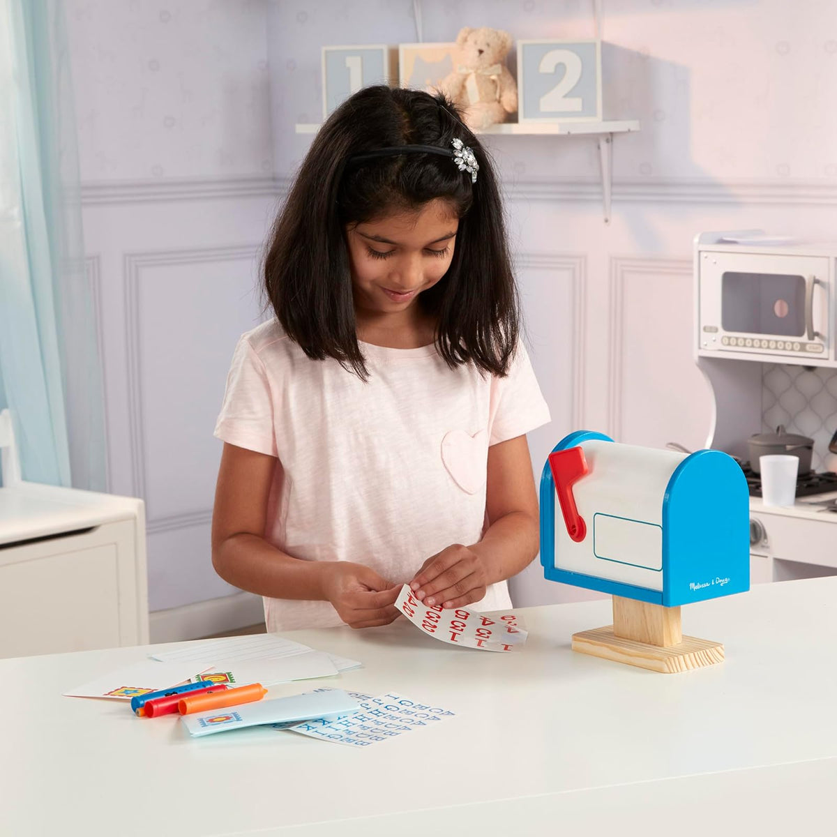 Melissa & Doug Mi propio juego de actividades de buzón de madera y juguete educativo