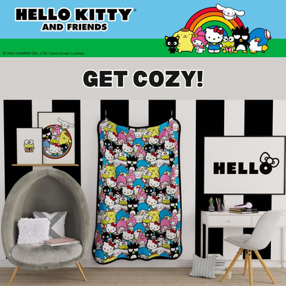 Franco Collectibles Hello Kitty & Friends - Manta súper Suave y acogedora, 62 x 90 Pulgadas, (Producto con Licencia Oficial)