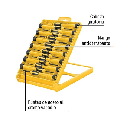 Pretul J-DEJ-15, Juego con desarmadores de precisión, 15 piezas, Pretul