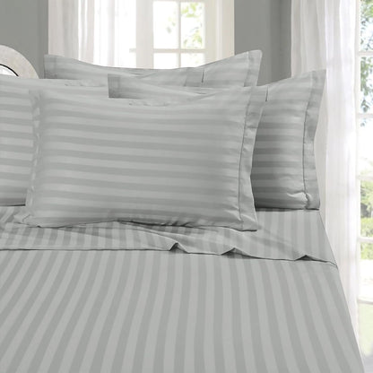 Elegant Comfort Juego de Sábanas 6 Piezas Microfibra Premium - King - Silver