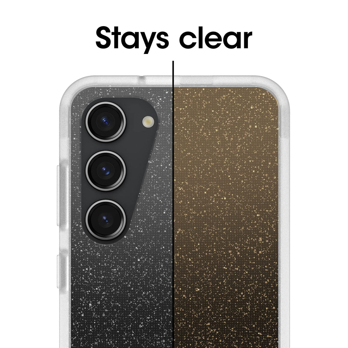 OtterBox - Funda para Galaxy S23 Prefix Series, diseño de Stardust (Transparente/Purpurina), Ultrafina, amigable con el Bolsillo, Bordes elevados Que protegen la cámara y la visualización, Compatible