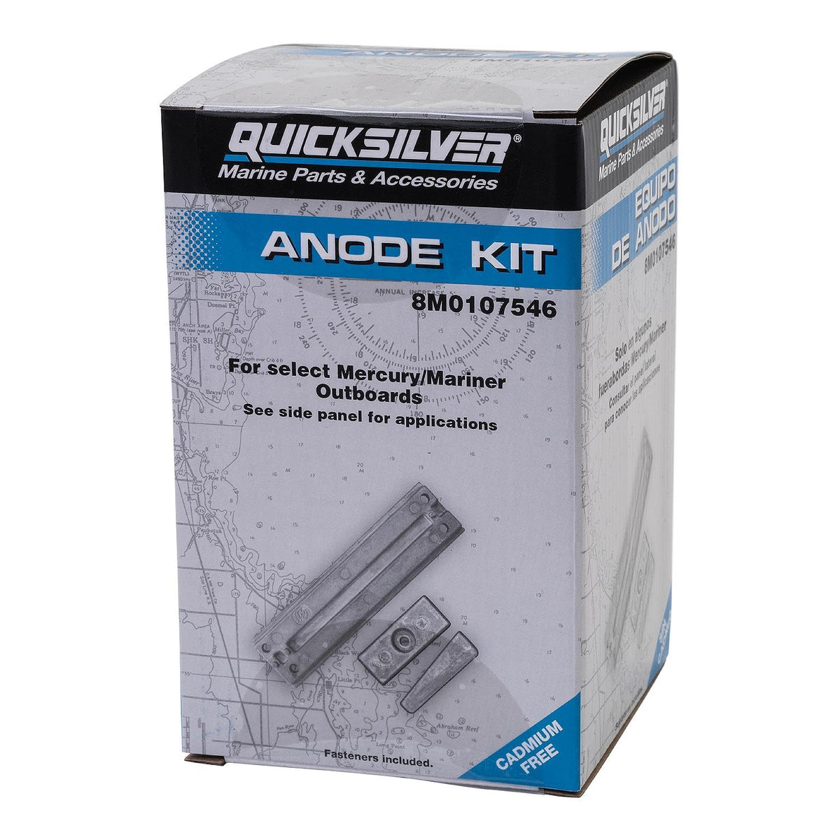 Quicksilver 8M0107546 Kit de ánodo de Aluminio para fuerabordas selectas Mercury 40-115 HP