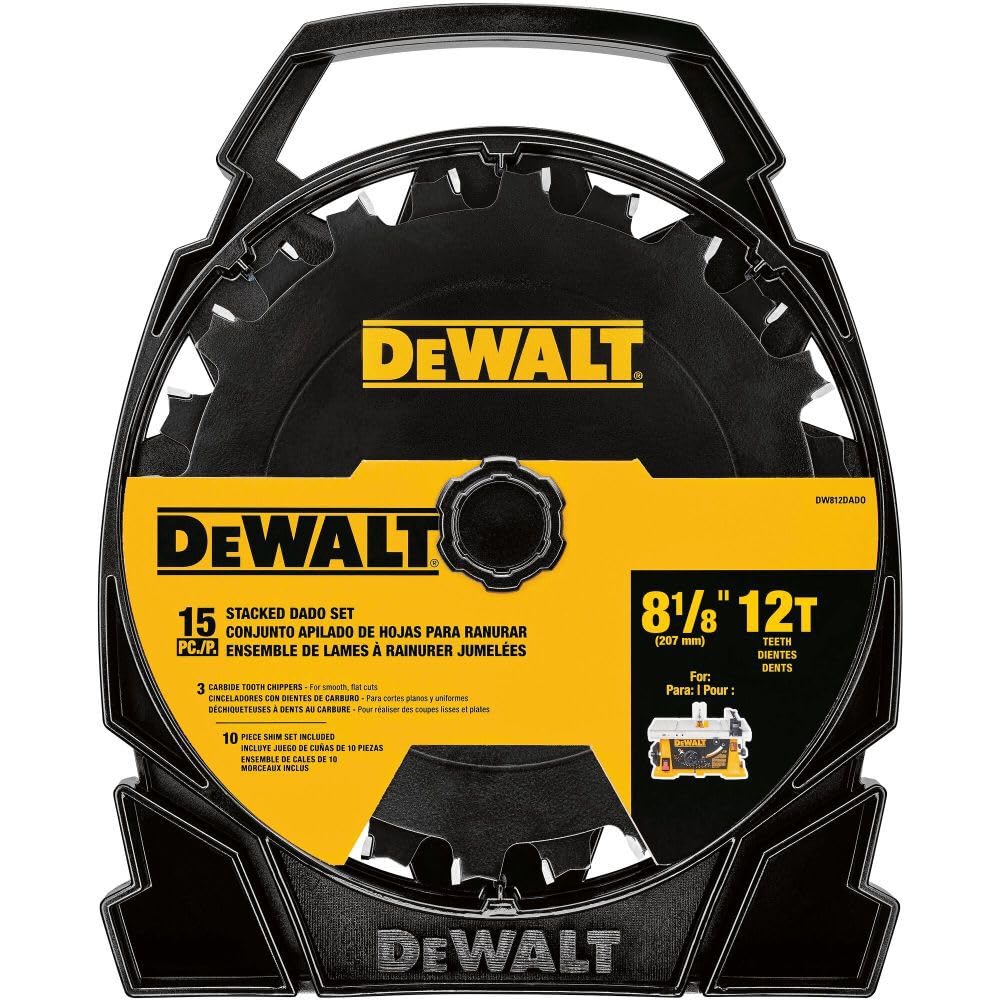 DEWALT - Hoja de sierra apilada (8 pulgadas, 12 dientes (DW812DADO)