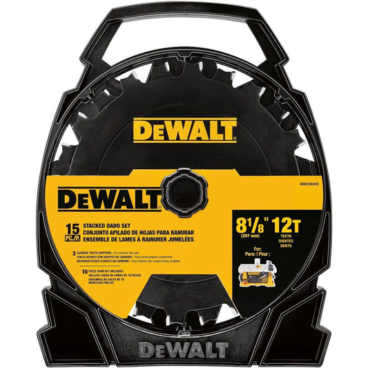 DEWALT - Hoja de sierra apilada (8 pulgadas, 12 dientes (DW812DADO)