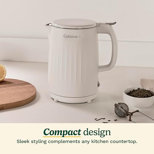 Cuisinart Hervidor Eléctrico Soho 1 L Acero Inoxidable | Construcción interior de doble pared con acero inoxidable, Exterior frío al tacto. Ebullición rápida, Apagado automático