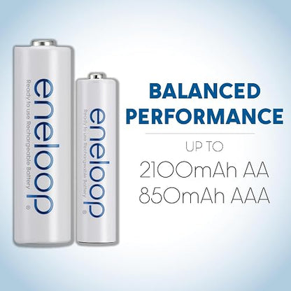 Eneloop Panasonic BK-3MCCA10FA AA 2100 Ciclo Ni-MH baterías Recargables precargadas, Paquete de 10 baterías