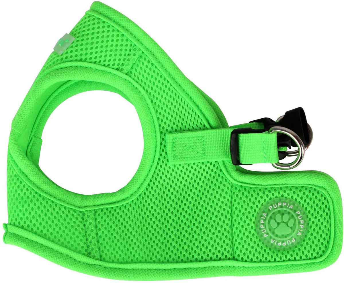 Puppia Authentic Neon Soft Vest Harness B, Verde, Pequeño