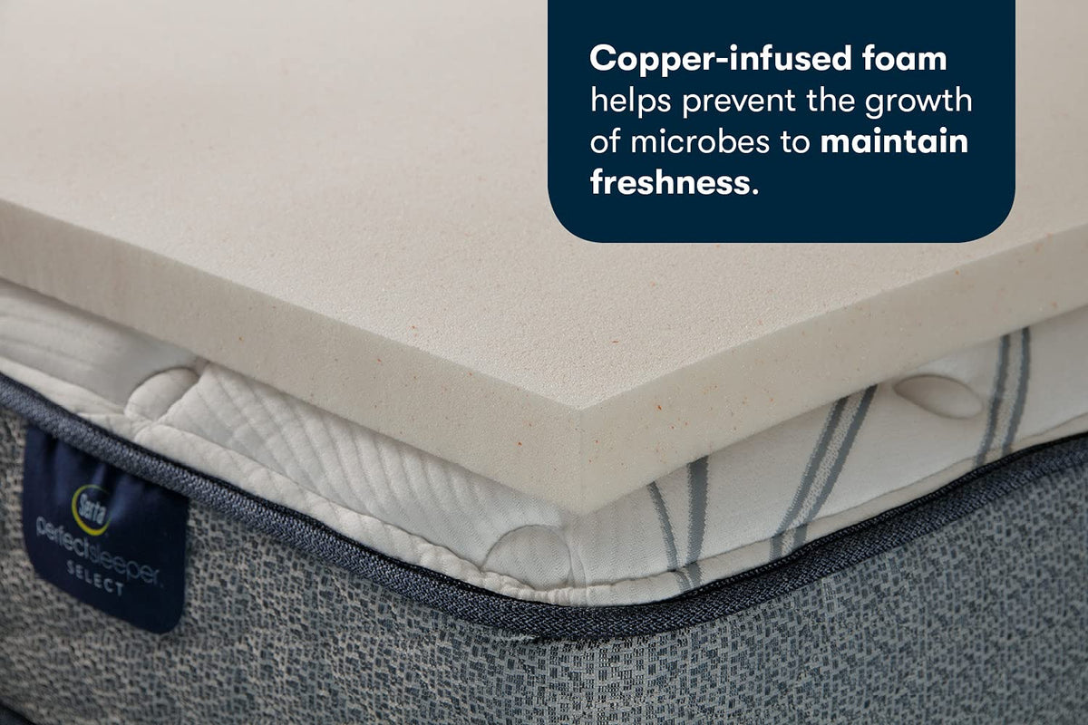 Serta CopperGel - Cubrecolchón de Espuma viscoelástica para aliviar la presión, 2 Pulgadas, tamaño Individual