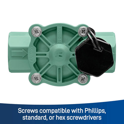 Orbit 57280 Female Pipe Threaded Auto Inline Sprinkler Valve, 3/4" | FPT hembra, PVC, para sistemas de aspersión y goteo