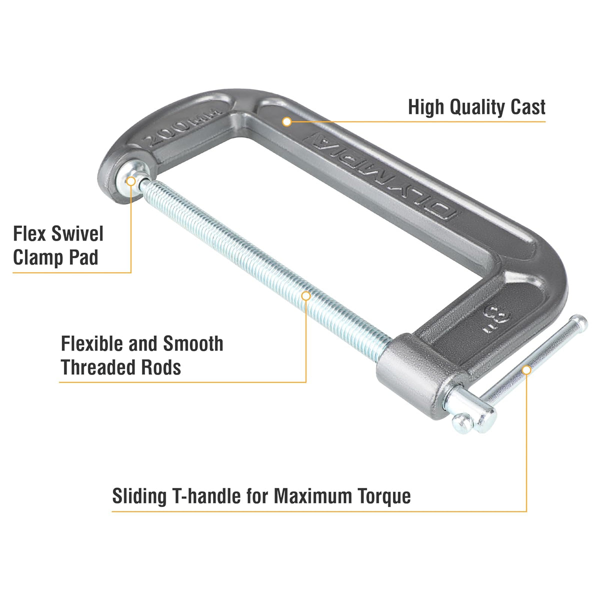 Olympia Tools Abrazadera en C (8" x 4") 38-148