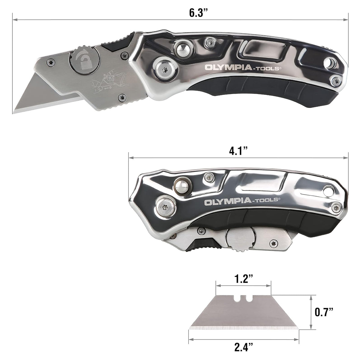 Olympia Tools 33-125 Turbofold Cuchillo utilitario de acero inoxidable