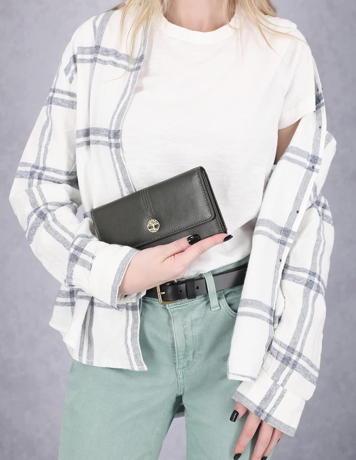 Timberland portafolios de piel con solapa RFID para mujer