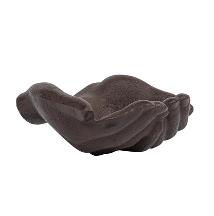 Creative Co-op HD5974 Bristol Terrace Decorative Cast Iron Hands Dish with Rust Finish