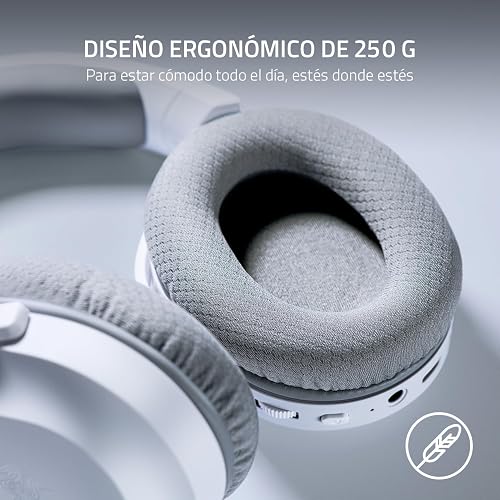 Razer Barracuda X Auriculares Gaming & Móviles Inalámbricos (PC, PlayStation, Switch, Android, iOS): 2.4GHz Inalámbrico + Bluetooth - Ligero - Drivers de 40mm - Micrófono Desmontable - Blanco Mercurio