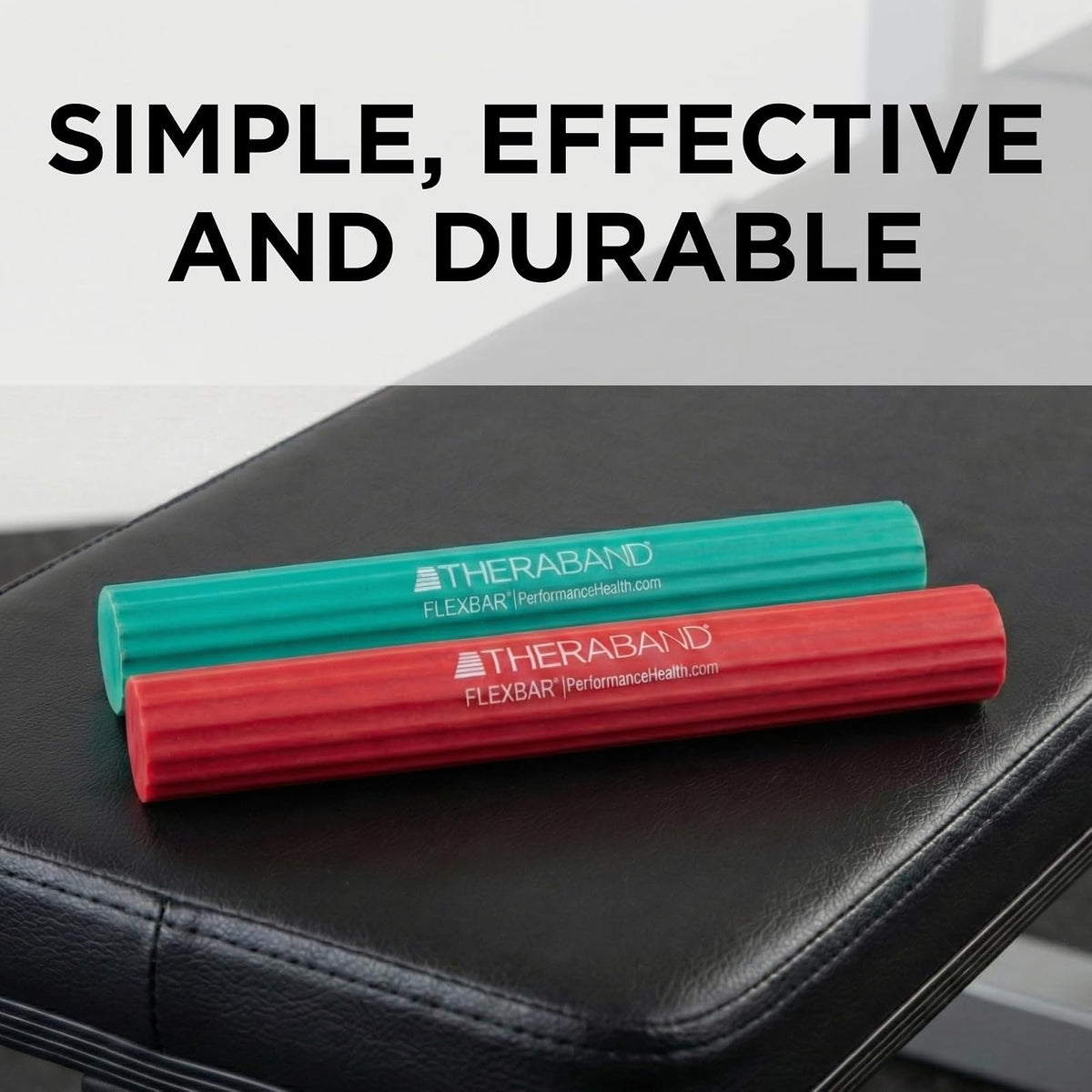 TheraBand FlexBar Rojo Mediano - Barra de Terapia para Codo de Tenista