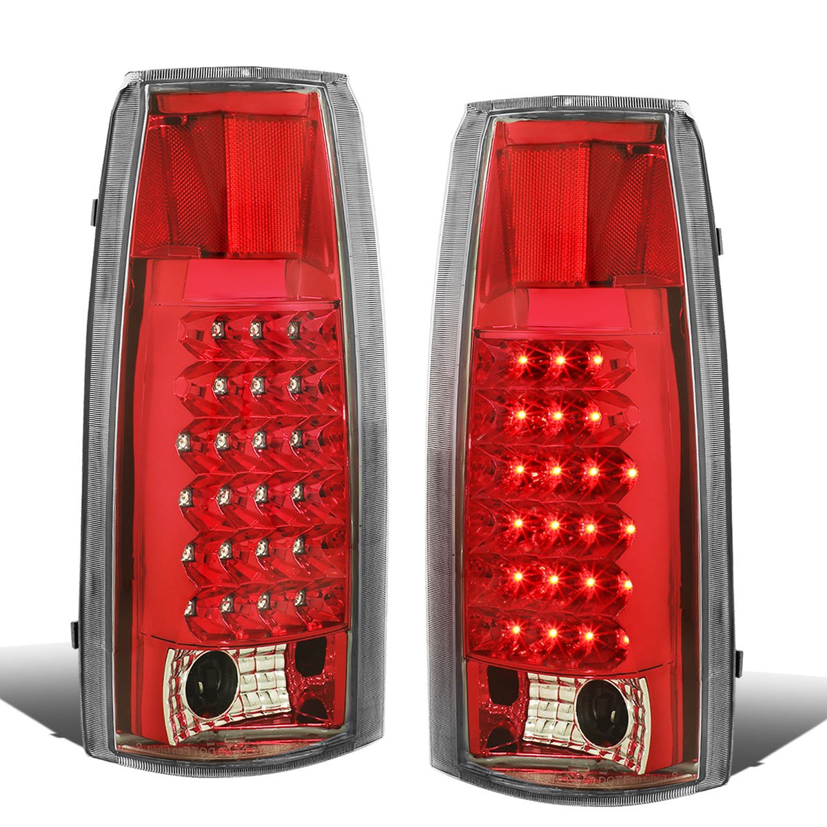 DNA Motoring Luz Trasera LED del Conductor y Pasajero, Cromado TL-C10-LED-CH-RD