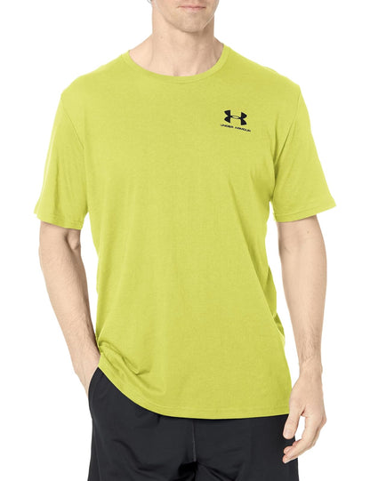 Under Armour Sportstyle Left Chest Camiseta de Entrenamiento para Hombre - (743) Amarillo Lima - Negro - XS