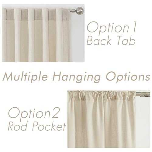 Joydeco - Juego de Cortinas de Lino de 96 Pulgadas de Largo, 2 Paneles para Sala de Estar, Cortinas filtrantes de luz de 96 Pulgadas de Largo, Cortinas de Sala de Estar de 96 Pulgadas de Largo (52 x
