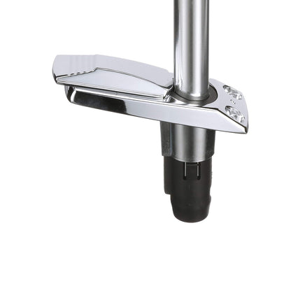 Attwood 911339-7 Base rectangular de 2 pines para poste de luz en ángulo de 12 grados, cubierta giratoria, acabado Zamak, 4 pulgadas x 1 5/8 pulgadas