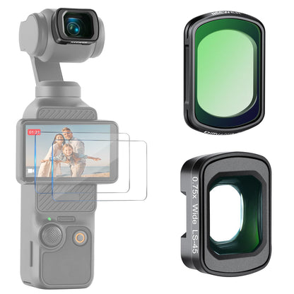 Neewer Lentes de Conversión para DJI Osmo Pocket 3 y 4 - 1 - 4 Difusión Negra&0.75X Lente Gran Angular