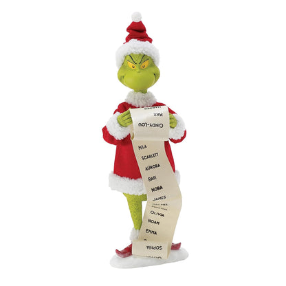 Department 56 Possible Dreams Dr. Seuss Grinch Holding Nice List Figurine, 12 Pulgadas, Multicolor