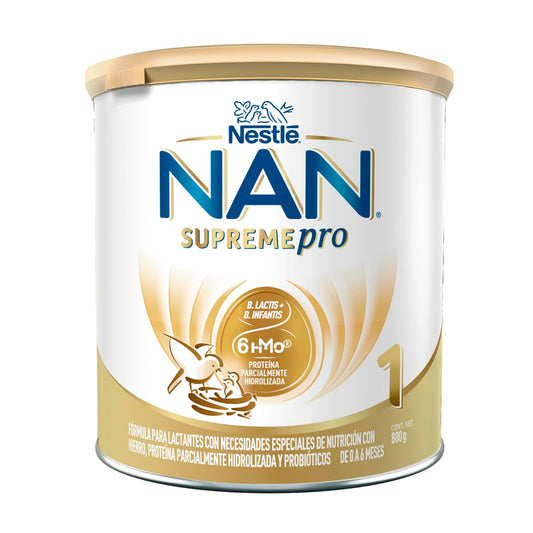NAN 1 Supreme Pro Fórmula para Lactantes con Hierro, 0-6 Meses, 800 g - 800 g (Paquete de 1)
