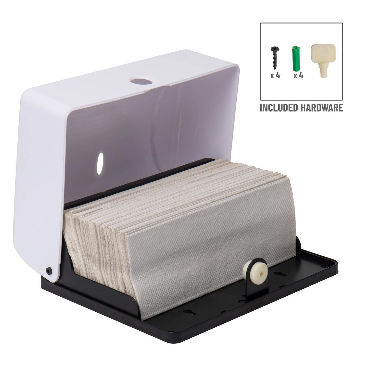 Mind Reader - Dispensador de Toallas de Papel multiplegado, Soporte para Toallas de Papel, baño, Montaje en Pared, Juego de 3, Color Blanco
