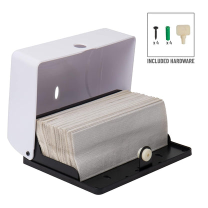 Mind Reader - Dispensador de Toallas de Papel multiplegado, Soporte para Toallas de Papel, baño, Montaje en Pared, Juego de 3, Color Blanco