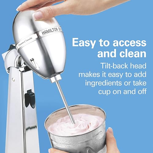 Hamilton Beach 730C DrinkMaster Classic - Mezclador de bebidas de 28 onzas, vaso mezclador, cromado