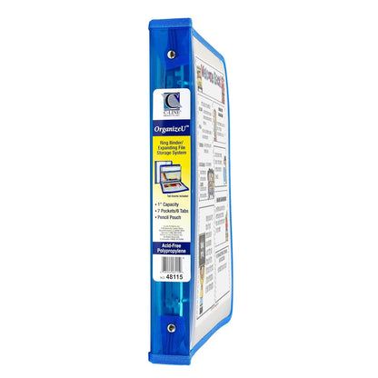C-Line Expanding File Zippered Binder, Blue, 2" x 11" x 13 1/2"
