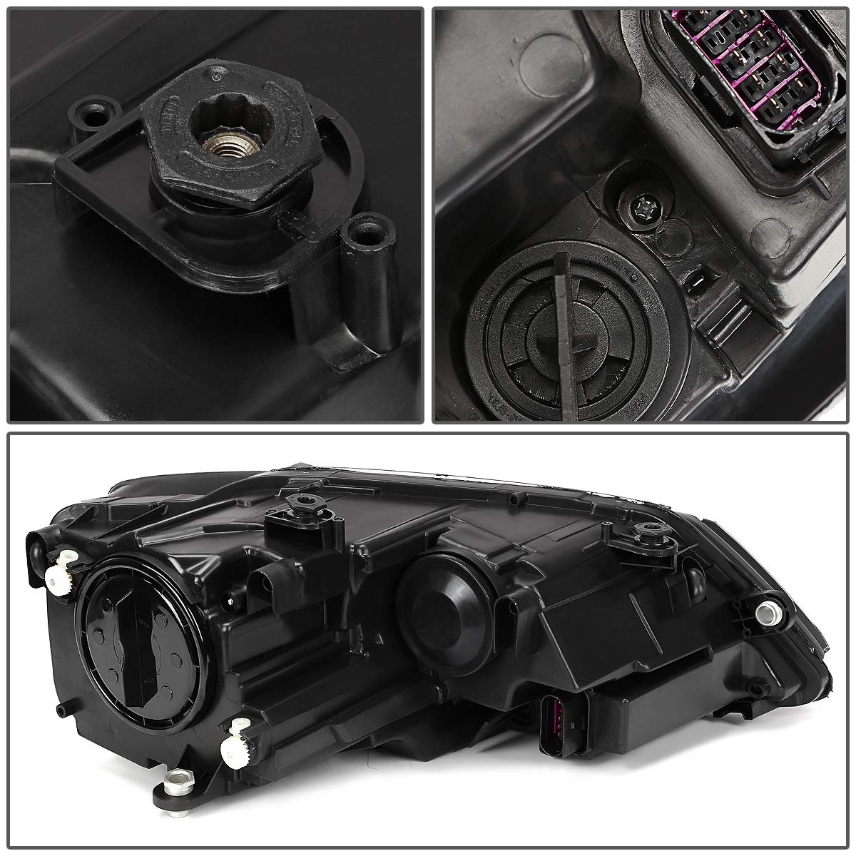 DNA Motoring HL-OH-VWJETTA11-BK-AM Faros Delanteros Esquina Ámbar Carcasa Negra para VW Jetta Sedán 4P 11-18