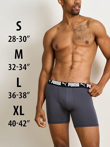 Puma Paquete de 4 Calzoncillos elásticos Activos Ropa Interior de Hombres para Hombre