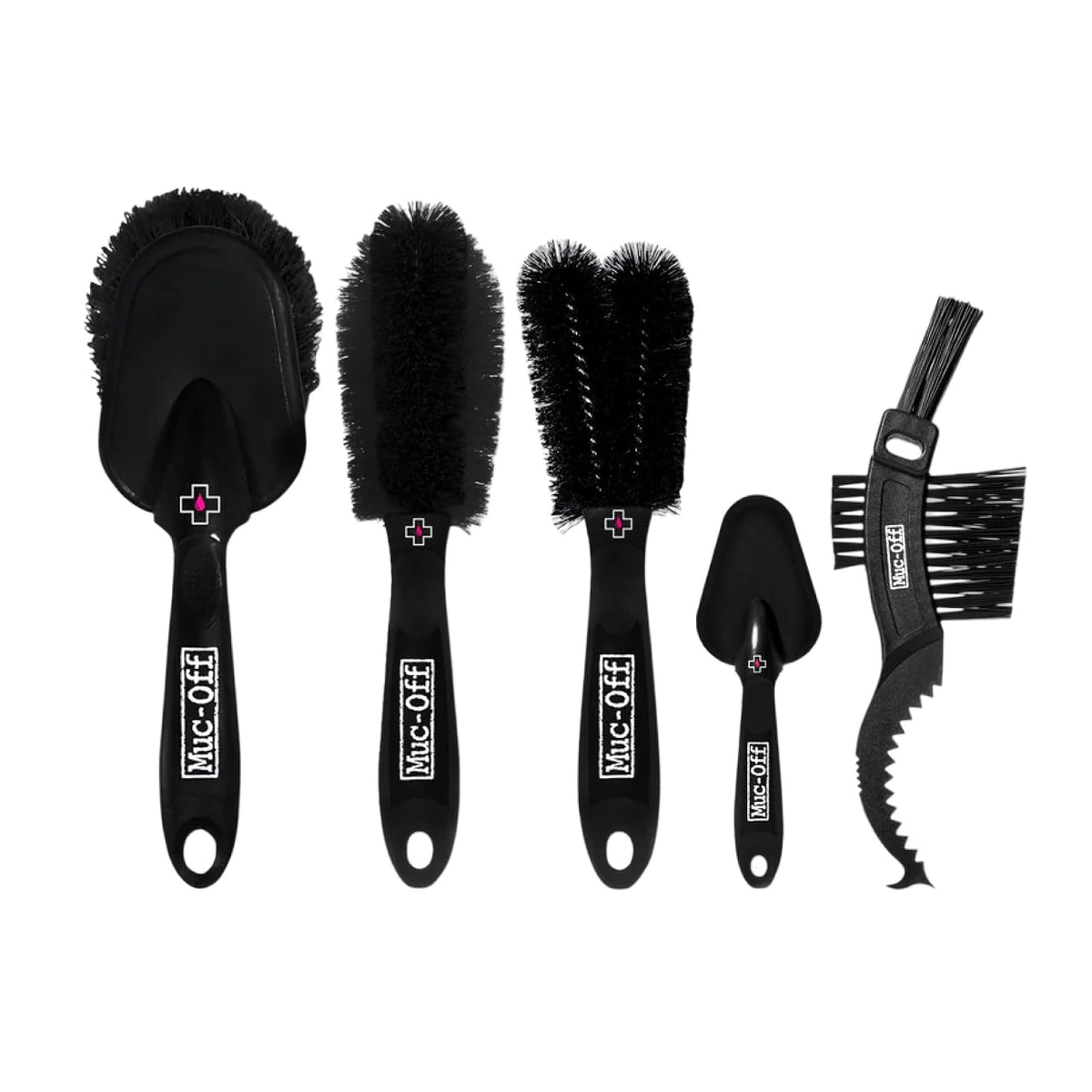 Muc-Off Juego de 5 cepillos de Limpieza Premium para Bicicleta y Bicicleta de montaña con cerdas de Nailon duraderas y Mangos de Goma ergonómicos para un Contacto más Suave con el Material, Kit de - 1 stück (5er Pack)