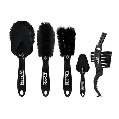 Muc-Off Juego de 5 cepillos de Limpieza Premium para Bicicleta y Bicicleta de montaña con cerdas de Nailon duraderas y Mangos de Goma ergonómicos para un Contacto más Suave con el Material, Kit de - 1 stück (5er Pack)