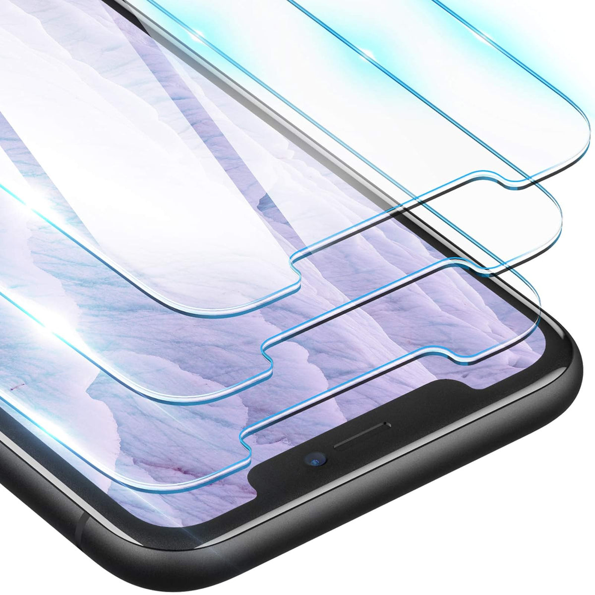 ORIbox - Protector de visualización de vidrio para iPhone 11 Pro y iPhone X/Xs, 3 paquetes de protectores de visualización de vidrio templado HD antiarañazos