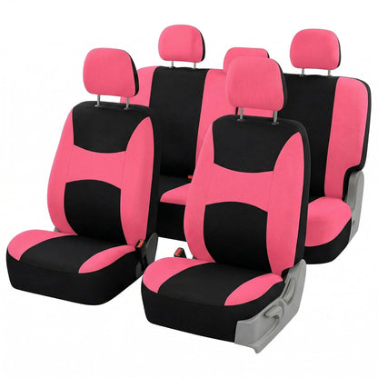 FH GROUP FB030PINK115-SEAT Bucket Seat Cover and Bench Cover (Full Set Airbag Compatible with Split Bench Pink) - Pink