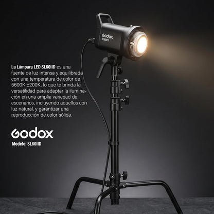 GODOX SL60IID Lámpara LED Daylight para Video 5600K, Luz Continua Montura Bowens, Bluetooth, Wi-Fi, CRI 96, TLCI 97, Luz para Fotografía, Streaming y Estudio Fotográfico