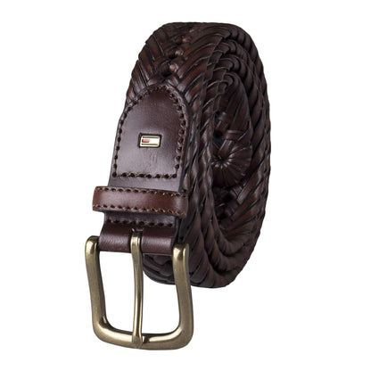 Tommy Hilfiger - Cinturón trenzado para hombre - 44 - Marrón