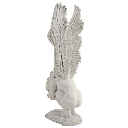 Design Toscano Estatua de ángel de Recuerdo y redención, Grande, 30 Pulgadas, poliresina, Piedra Antigua
